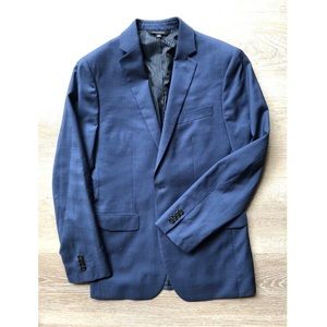 Banana Republic Full Suit in classy, blue, checkered detail.